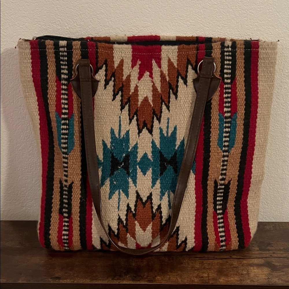 Multicolor Navajo Patterned Tote Bag